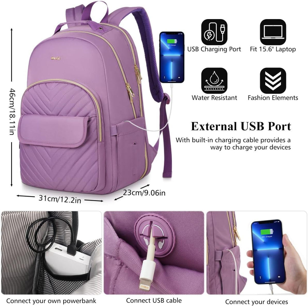 Schulrucksack Mädchen Teenager Laptop Rucksack Damen,Schulranzen Frauen Schule für Universität Studi