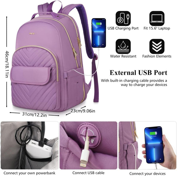 Schulrucksack Mädchen Teenager Laptop Rucksack Damen,Schulranzen Frauen Schule für Universität Studi