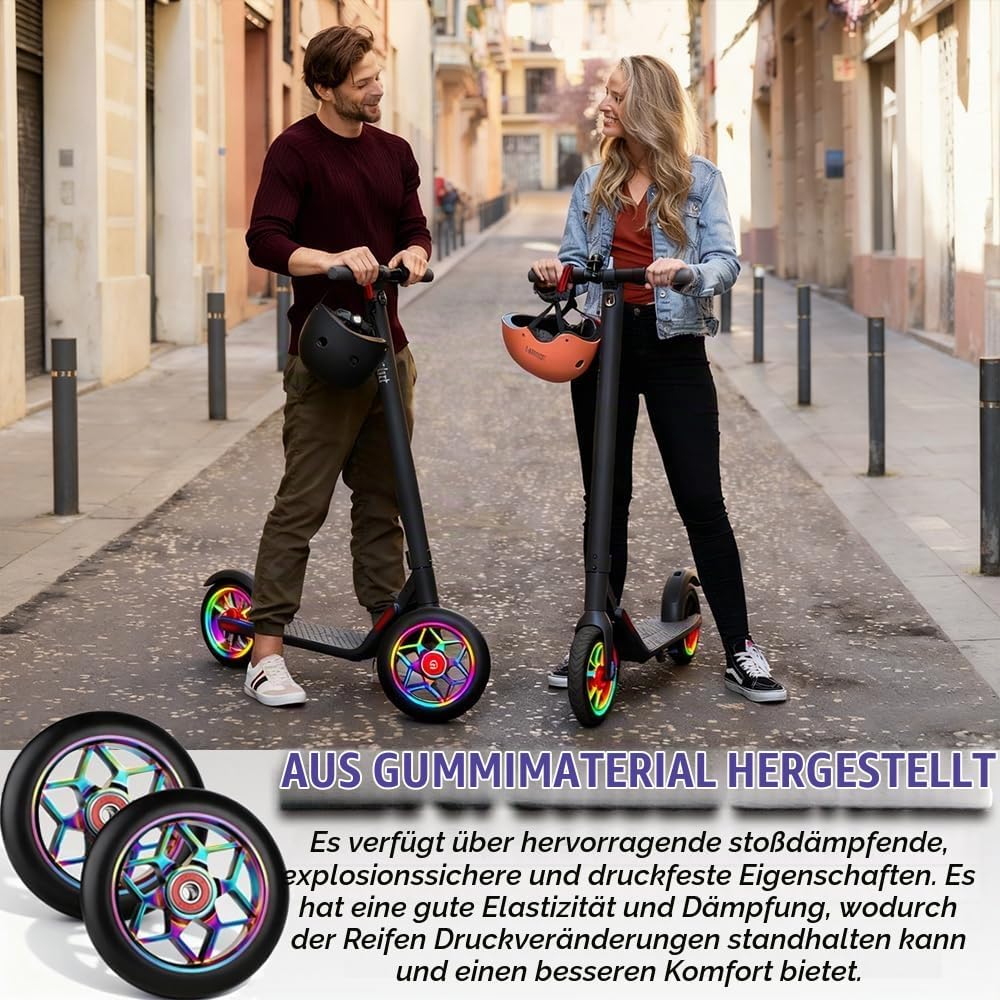 Stunt Scooter Rollen, 2 Stück Ersatzräder für Scooter, 110mm Stunt ScooterReifen mit ABEC, Aluminium