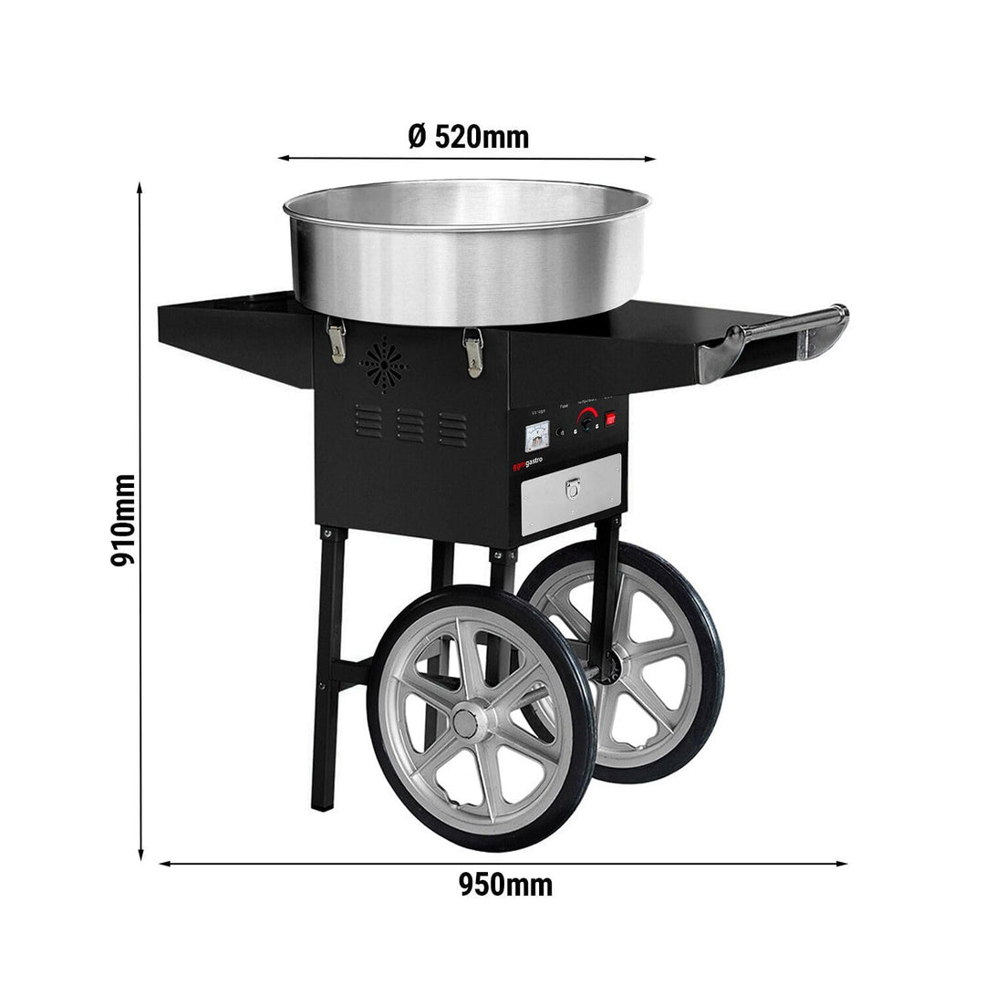 GGM Gastro | ZWET52S | Zuckerwattemaschine - Ø 520mm - 1,08 kW - Schwarz