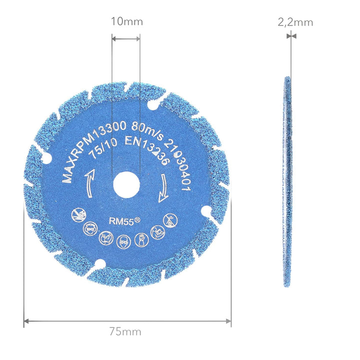 PRODIAMANT 75mm Multicut Diamant Trennscheibe für akku Winkelschleifer 76mm Akkuflex Titanit-Segment