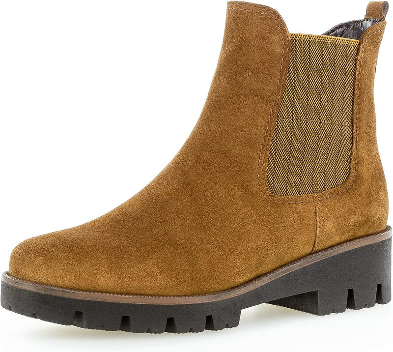 Gabor Damen Chelsea Boots, Frauen Stiefeletten,Wechselfussbett,Komfortweite (H) 39 EU Weit Braun Cog