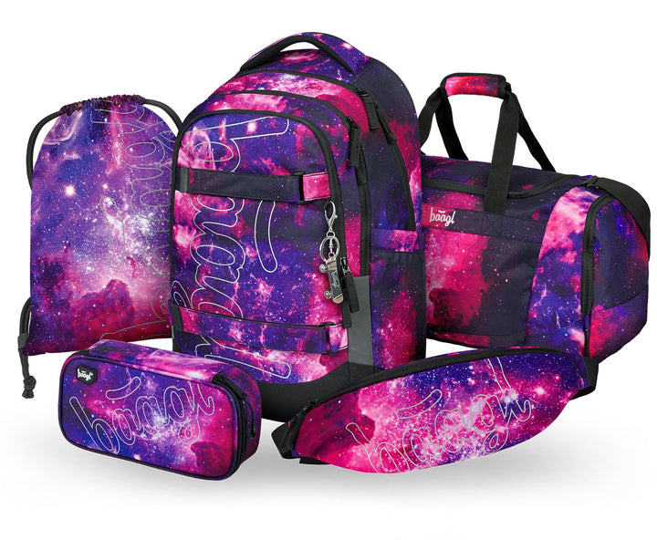 Baagl Schulrucksack Set Jungen Mädchen Teenager 5 Teilig, (Skateboard Rucksack Skate MAX, Mäppchen,