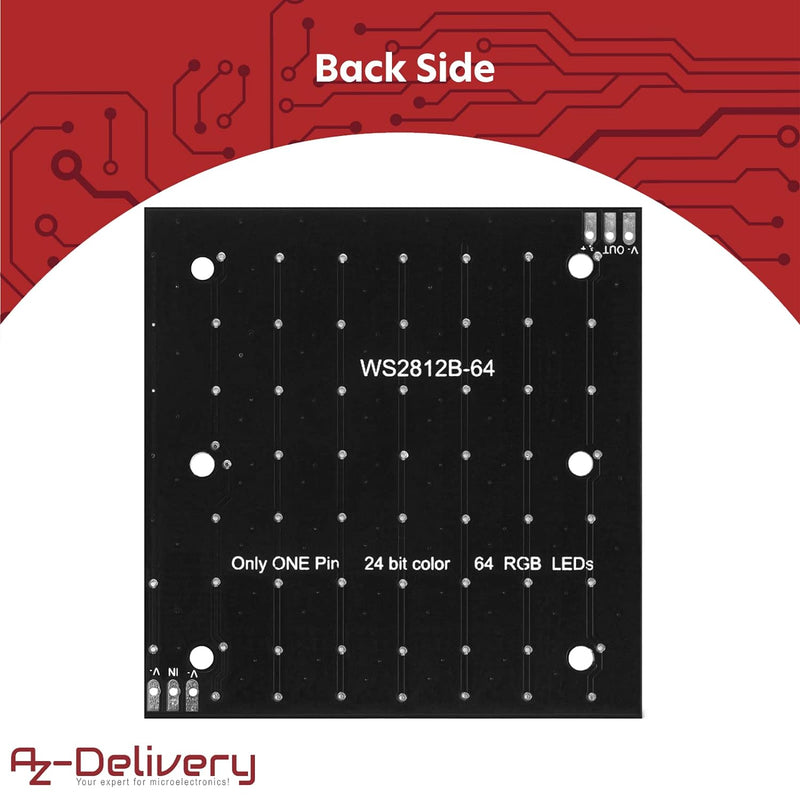 AZDelivery 5 x U 64 LED Matrix Panel CJMCU-8x8 Modul kompatibel mit Arduino und Raspberry Pi inklusi