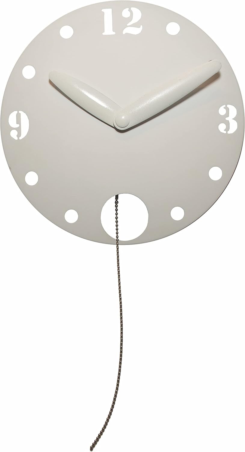 NeXtime Waggle Wanduhr Küchenuhr, Uhr, Bürouhr, Wohnzimmeruhr, Deko, Kunststoff, Weiss, 30 cm x 55,