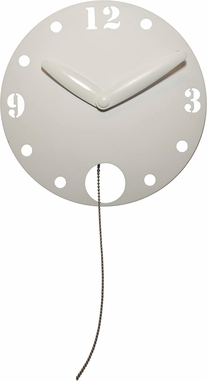 NeXtime Waggle Wanduhr Küchenuhr, Uhr, Bürouhr, Wohnzimmeruhr, Deko, Kunststoff, Weiss, 30 cm x 55,