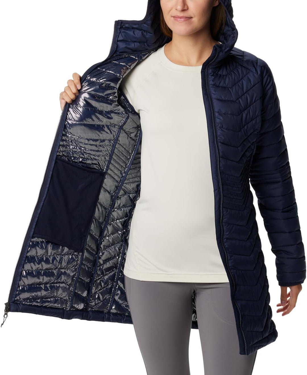 Columbia Powder Lite Mid Damenjacke S Dark Nocturnal, S Dark Nocturnal