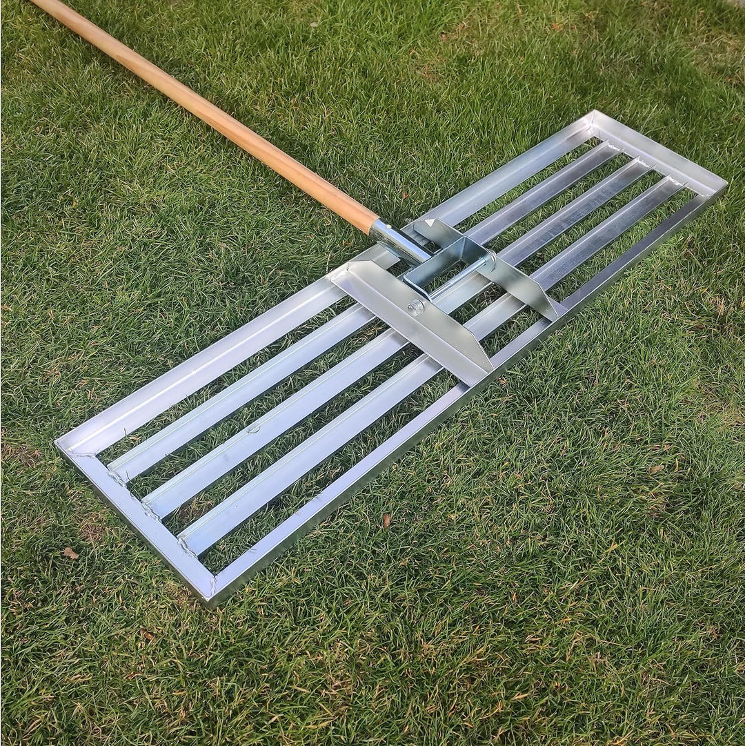 SattesGrün Rasenpflege Set bestehend aus Aerifizierer und 100x26cm XXL Rasenrakel |Rasenbelüfter Flä