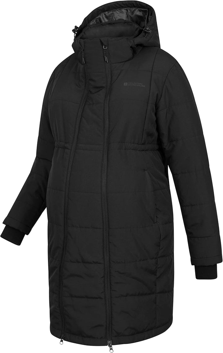 Mountain Warehouse Amethyst Lange Damen Umstands-Steppjacke 40 Schwarz, 40 Schwarz