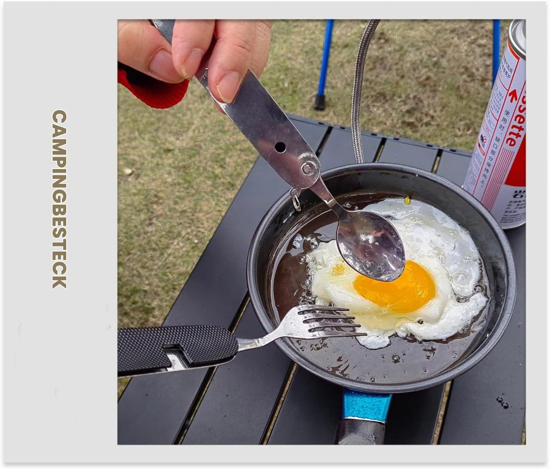 Hiwalker 6 in 1 Edelstahl Klapp besteck Camping besteck Set Outdoor Reise Besteck Kit Abnehmbare Ges