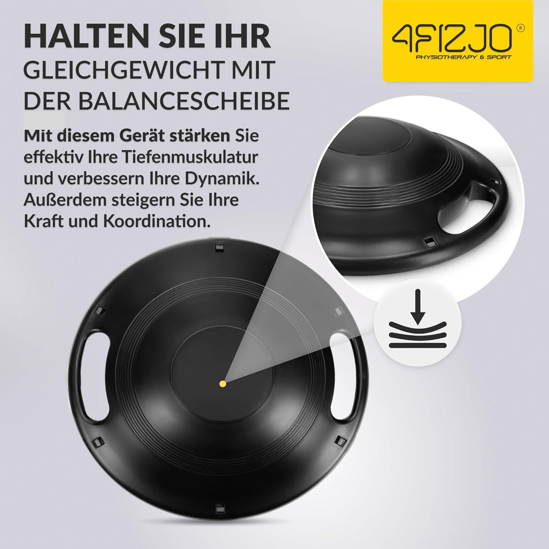 Balance Board 40cm, Wackelbrett mit Griffen, Gleichgewichtsboard, Therapiekreisel Physiotherapie, fü