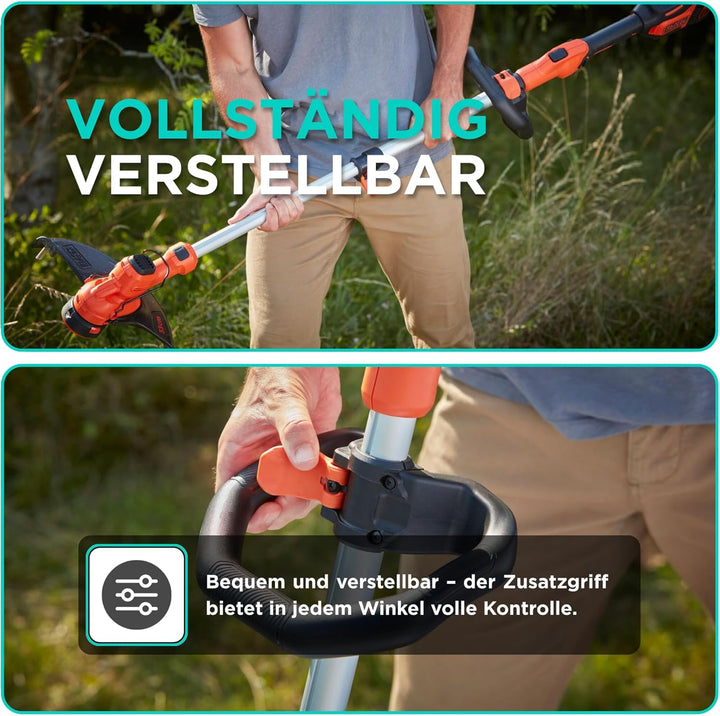Black+Decker Akku-Rasentrimmer BCSTA536L1 (36V 2,5Ah, Schnittbreite 33 cm, kohlebürstenloser Motor,