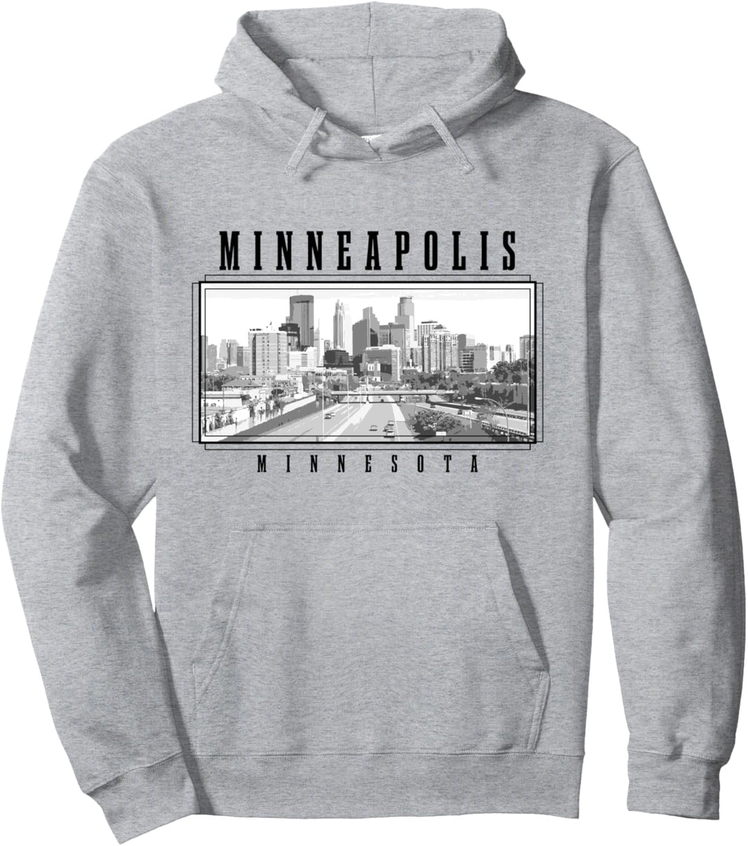 Vintage-Skyline von Minneapolis Minnesota Pullover Hoodie