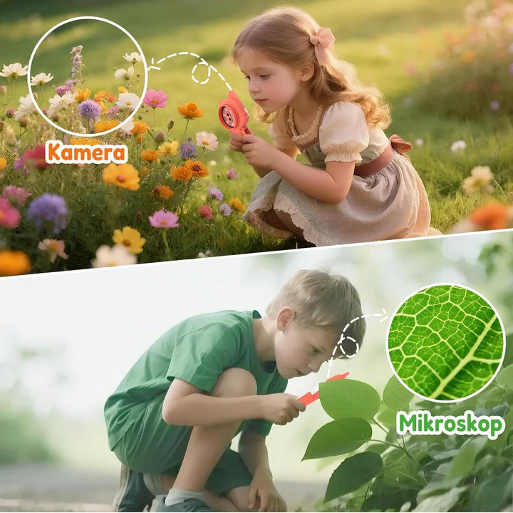Charmline 2-in-1 Digitales Mikroskop für Kinder mit Kamera &amp; Mikroskopobjektiv, Kinder Mikroskop mit