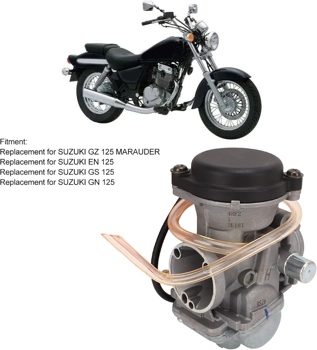 Motorradvergaser für SUZUKI GZ125 Marauder für GN125 GS125 EN125 Metallmotor Carb Vergaser und Choke