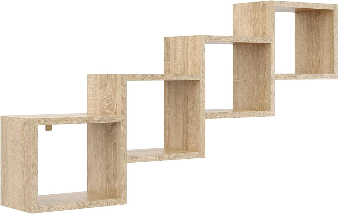 KUBUTKU Dekorativ Wandregal mit 4 Böden 109x57x18 Design Skandinavischer Modern für Wohnzimmer Küche