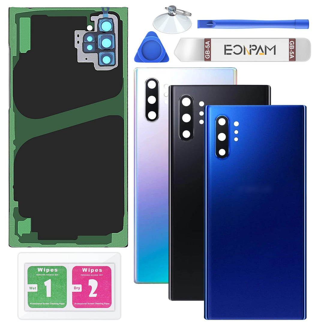Eonpam Akkudeckel für Samsung Galaxy Note 10+ Plus N975 Rückseite Glas Original Backcover Back Glas