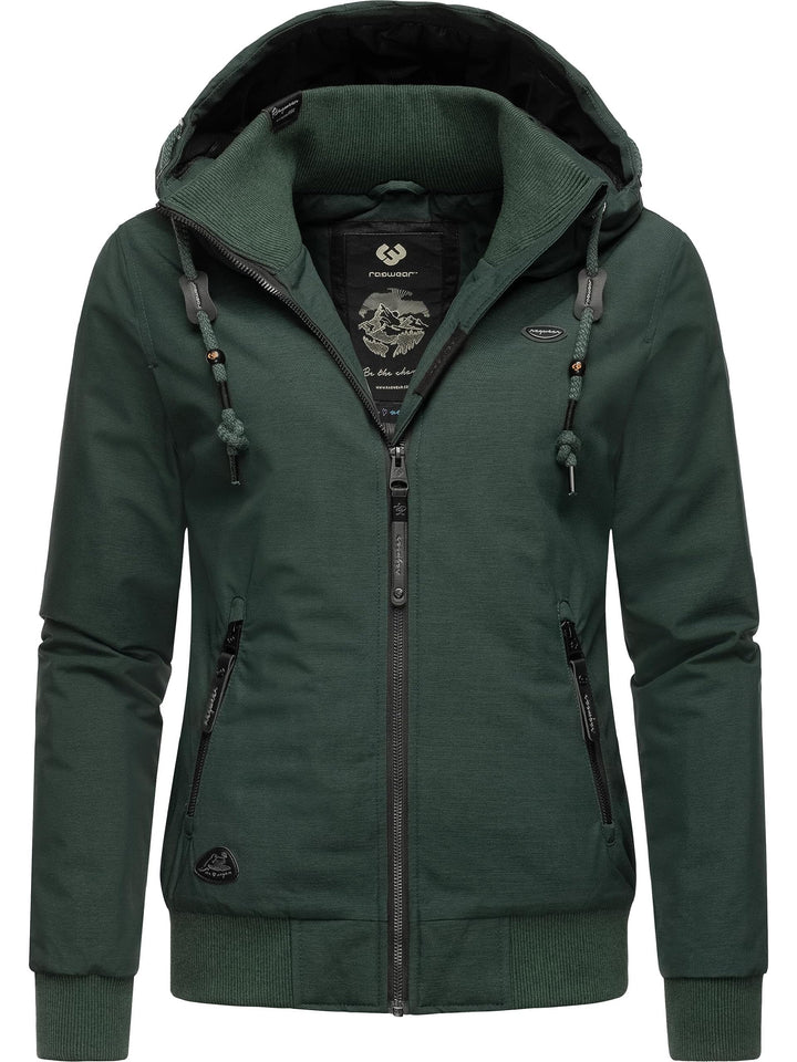 Ragwear Damen warme wasserdichte Winterjacke Outdoorjacke mit Kapuze Nuggie Melange XS-6XL, XXL Dark