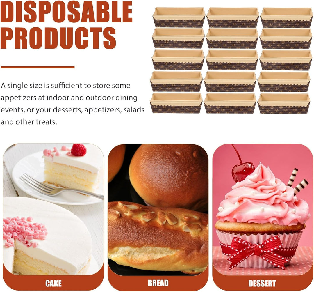 25 Stück Papier-kastenformen zum Backen von Mini-kastenformen, Ölbeständige Papier-kuchenhalter, Sta