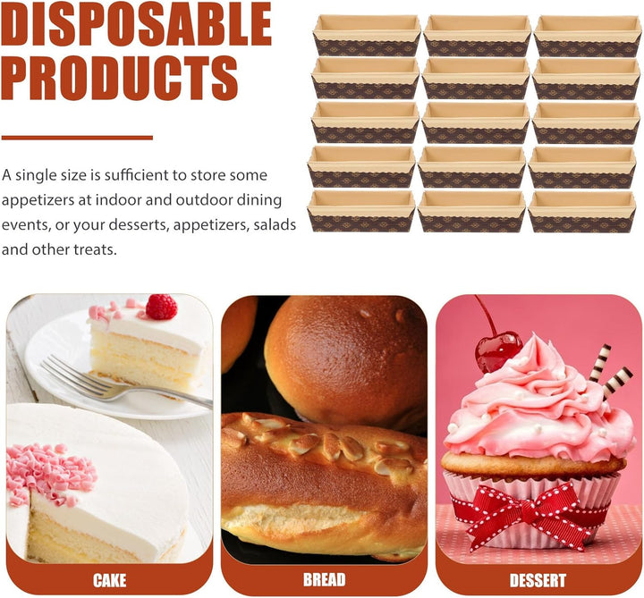 25 Stück Papier-kastenformen zum Backen von Mini-kastenformen, Ölbeständige Papier-kuchenhalter, Sta
