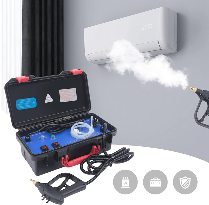 Dampfreiniger, 3KW Handgerät Hochdruck Dampfreiniger mit 10 Zubehörteilen, 6 Geschwindigkeiten einst