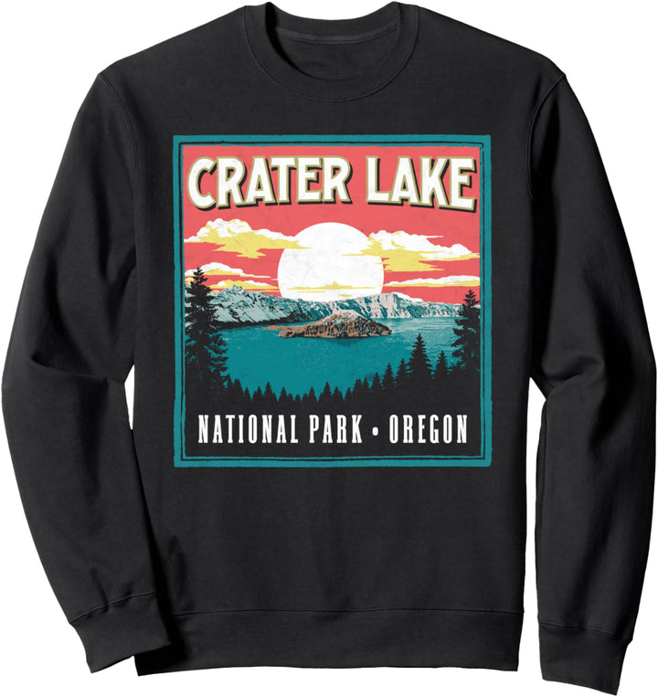 Crater Lake National Park Oregon Vintage Vibe Graphic Sweatshirt