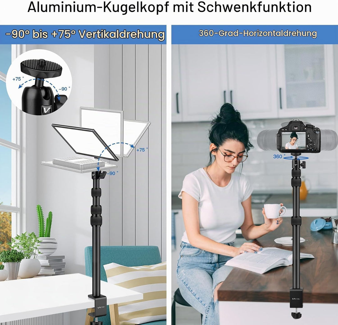 Victiv Kamera Tischstativ für DSLR Canon, 37cm-105cm Handy Tisch Stativ mit Handyhalterung for Smart