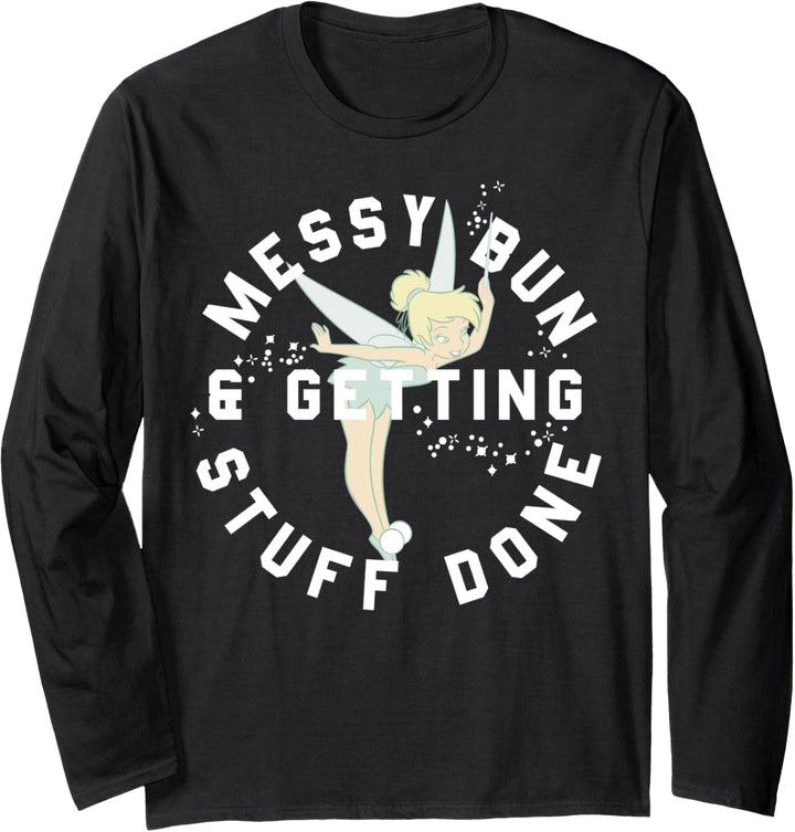 Disney Peter Pan Tinker Bell Messy Bun Getting Stuff Done Langarmshirt
