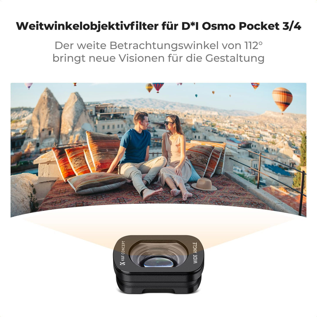 K&F Concept magnetisches Weitwinkelobjektivfilter kompatibel mit DJI Osmo Pocket 3, Osmo Pocket 3 Zu