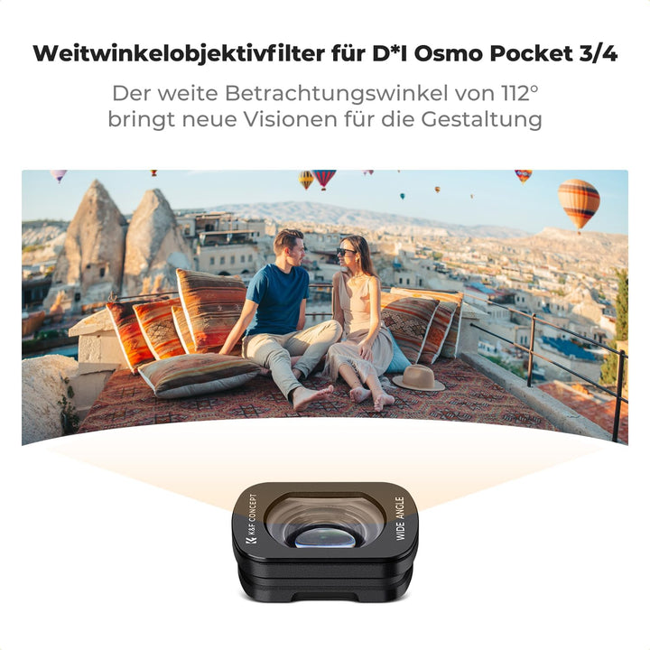 K&F Concept magnetisches Weitwinkelobjektivfilter kompatibel mit DJI Osmo Pocket 3, Osmo Pocket 3 Zu