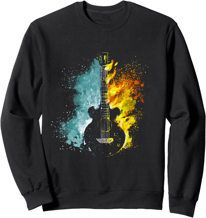 Vintage Feuer- und Wassergitarre für Männer, Frauen, Jungen Sweatshirt