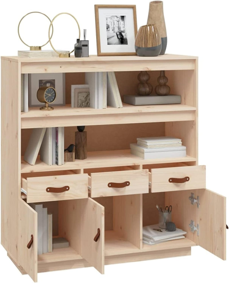 Tidyard Highboard Sideboard Kommode Anrichte Schrank Mit 2 offene Fächer, 3 Türen und 3 Schubladen V