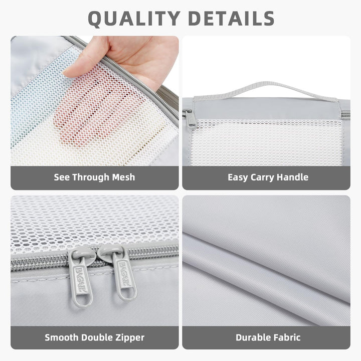 BAGAIL 6er-Set Packwürfel in verschiedenen Grössen Packorganizer für Reisezubehör Gepäck Handgepäck