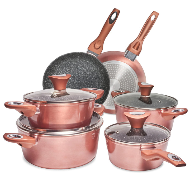 Topfset 15-teilig mit Antihaftbeschichtung - Kochtopf Set mit Deckel - Induktions Töpfe Set - Töpfe