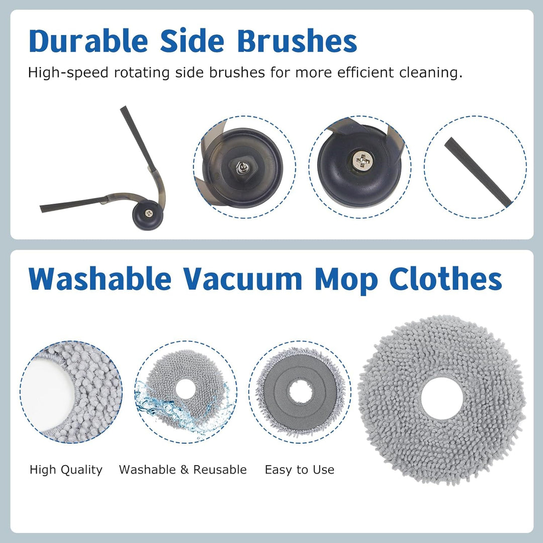 VIEWALL QV 35A Zubehör für Roborock QV 35A/QV 35S/QR 598/QR 798 Staubsauger 1 Hauptbürsten,4 HEPA-Fi