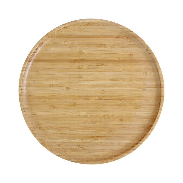 pandoo Wiederverwendbare Bambusteller | 100% Bambus Teller | Runde Holzteller, Bamboo Plates, Bambus