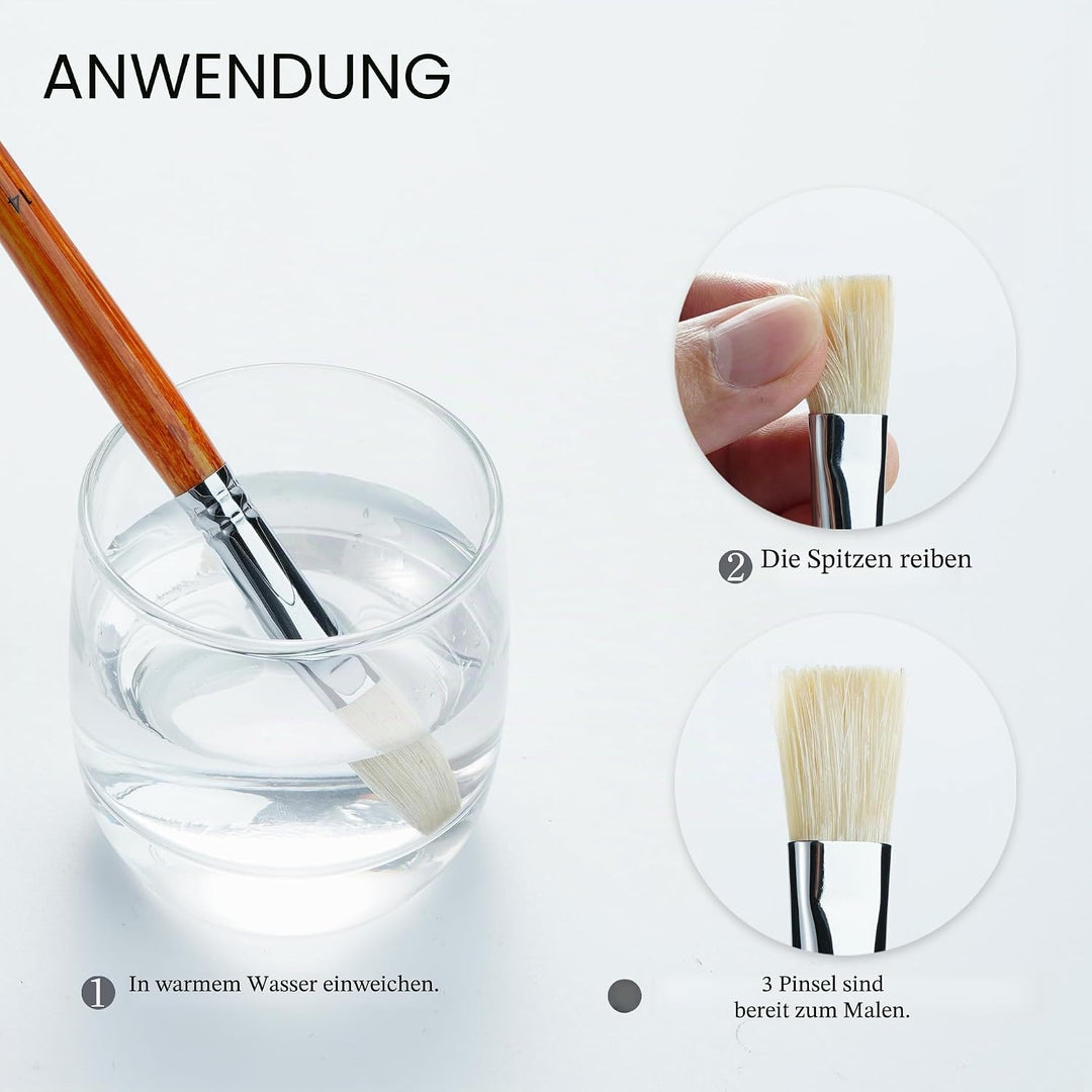 Artify 15 Stück Professional Paint Brush Set für Ölgemälde mit Einer kostenlosen Tragetasche Holzfar