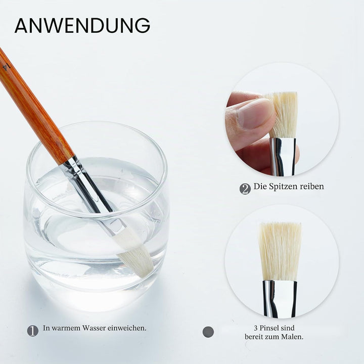Artify 15 Stück Professional Paint Brush Set für Ölgemälde mit Einer kostenlosen Tragetasche Holzfar