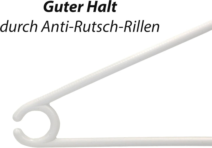 40 x Kleiderbügel weiss Plastik VonBueren | mit 360° Drehhaken | platzsparend | 100% Recyclingkunsts
