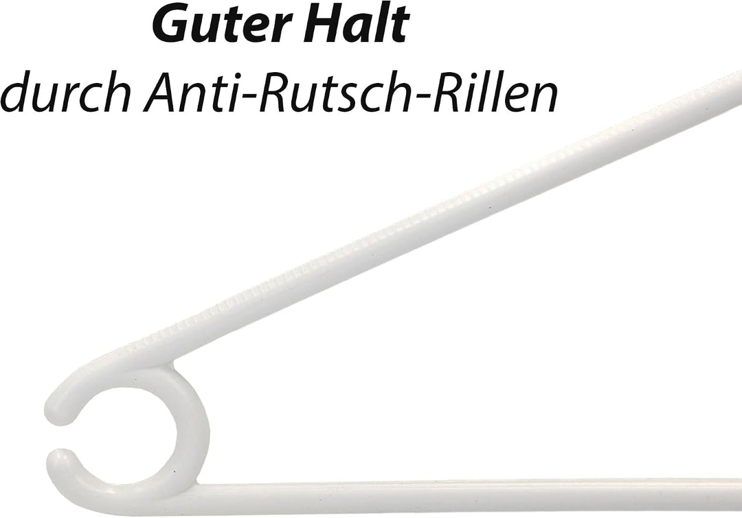 50 x Kleiderbügel weiss Plastik VonBueren | mit 360° Drehhaken | platzsparend | 100% Recyclingkunsts