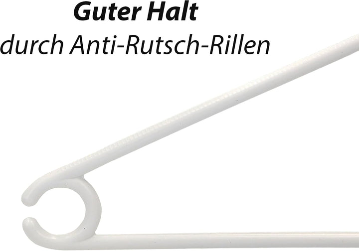 50 x Kleiderbügel weiss Plastik VonBueren | mit 360° Drehhaken | platzsparend | 100% Recyclingkunsts