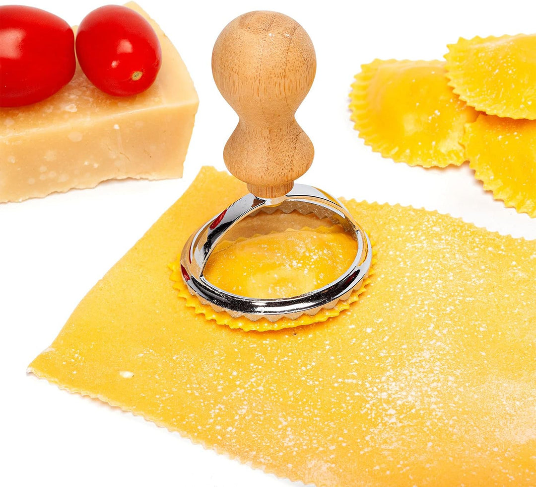 bambuswald© plastikfreie Ravioli-Ausstecher (3 Stück) mit Griff aus Bambus | Ravioli-Stempel, Raviol