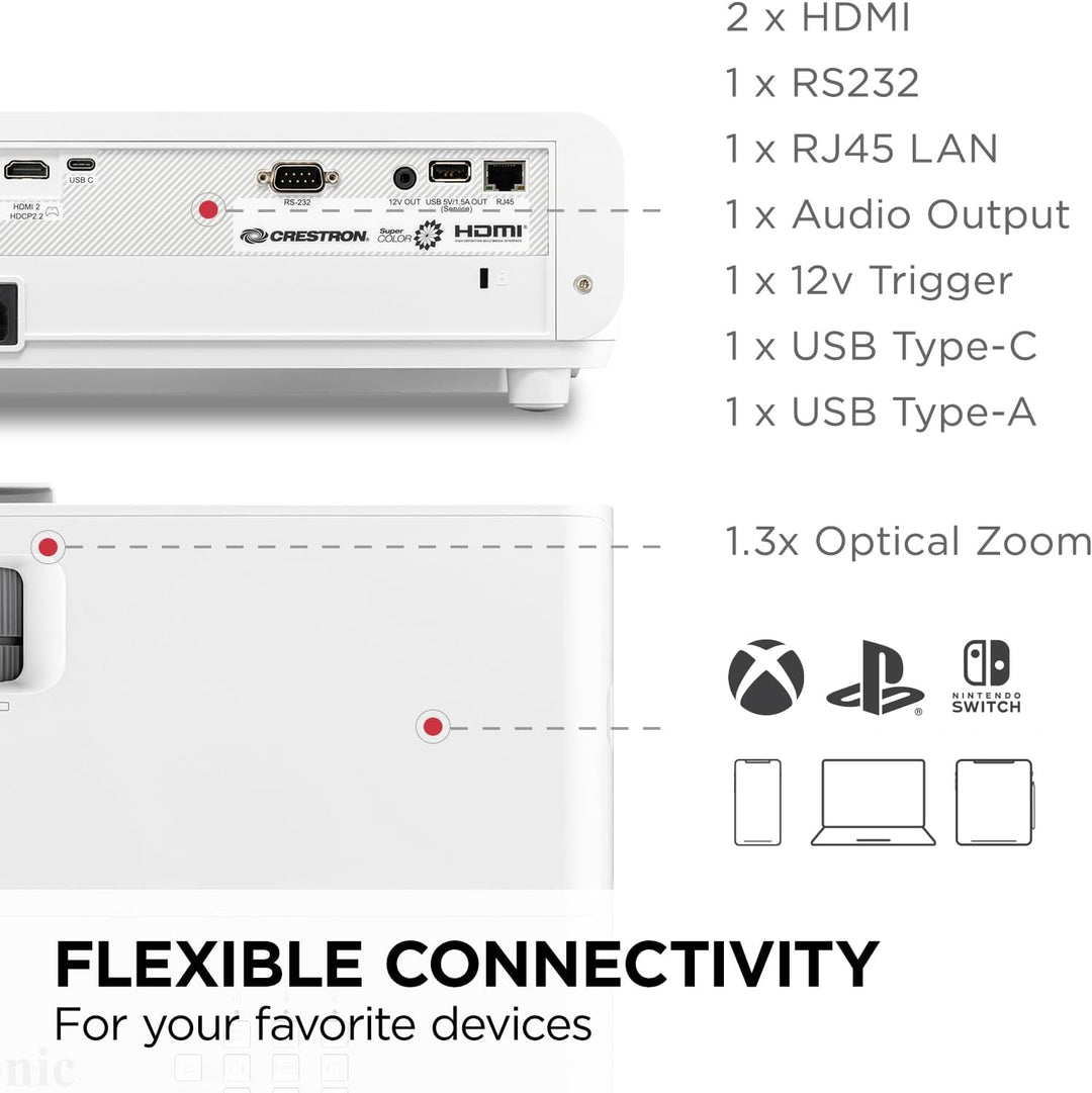ViewSonic PX749-4K UHD Heimkino & Gaming Beamer (4K, 4.000 ANSI Lumen, 5ms ultraschneller Eingang, U