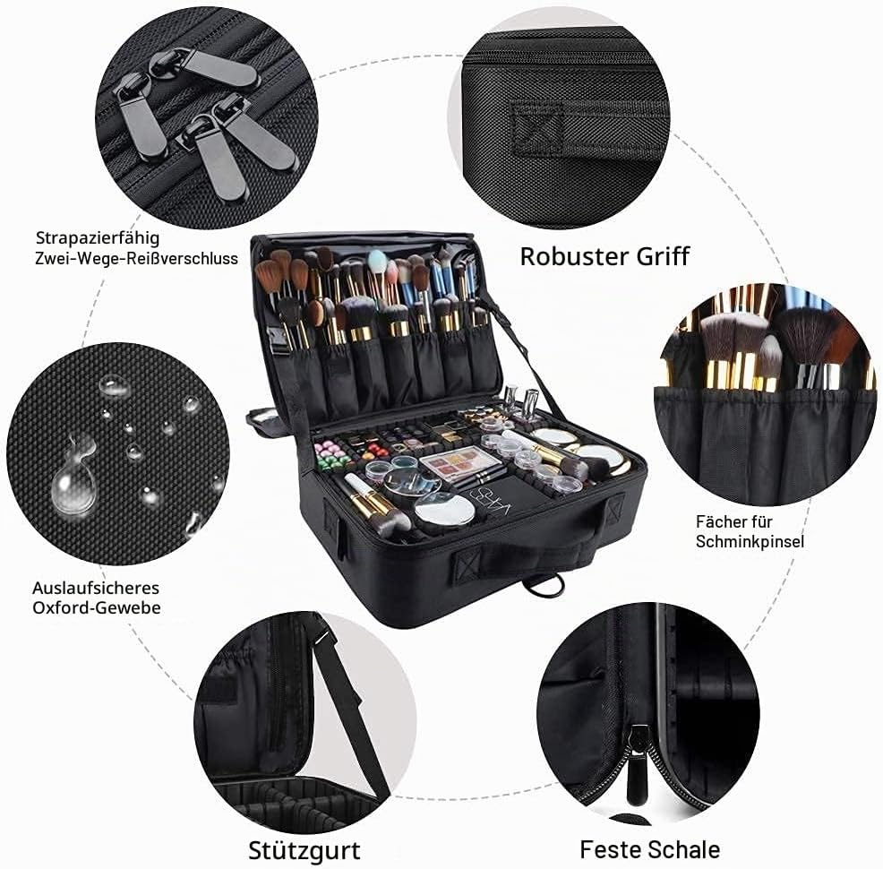 GZCZ Schminkkoffer,Makeup Bag,mit Verstellbarem Fach,Tragbar,Reise,13,4&