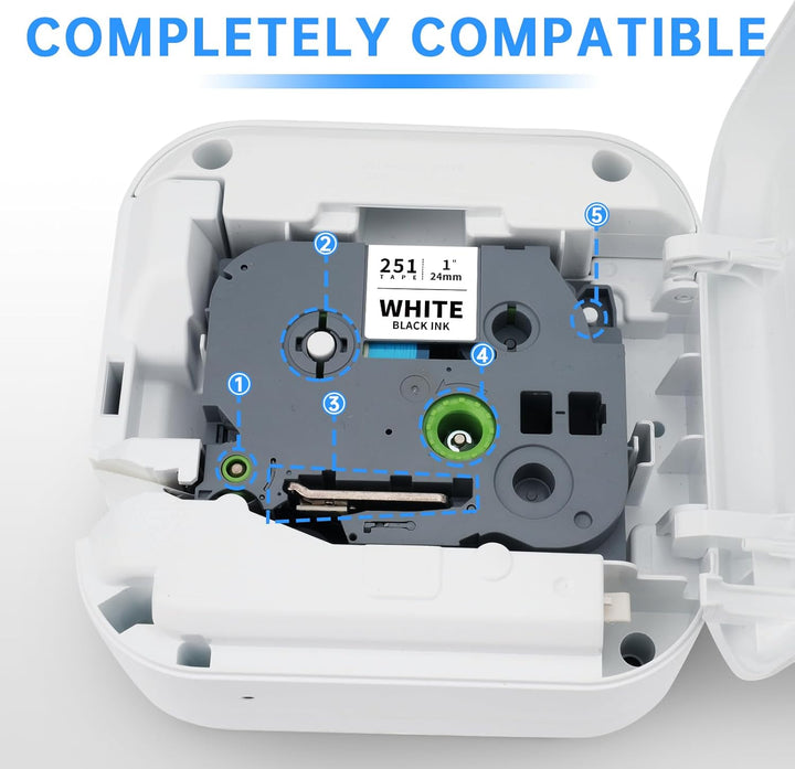 UniPlus 3x Kompatibel für Brother TZe24mm Etikettenbänder für Tze251 Tze-251 TZ-251 mit Brother P-to