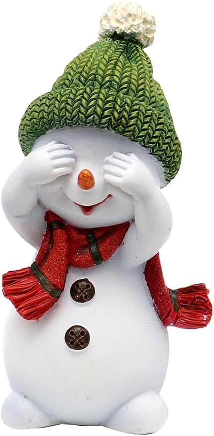 Schneekinder - Nichts hören, sehen, Sagen - mit Mütze und Schal in orange, grün und rot, als 3er Set