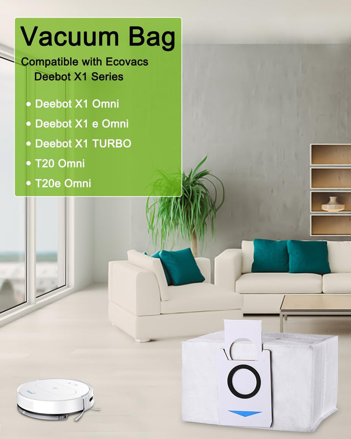 12 Stück Staubbeutel Zubehör für Ecovacs Deebot X1 Omni & X1 e Omni,T20 omni,T20e Omni Absaugstation