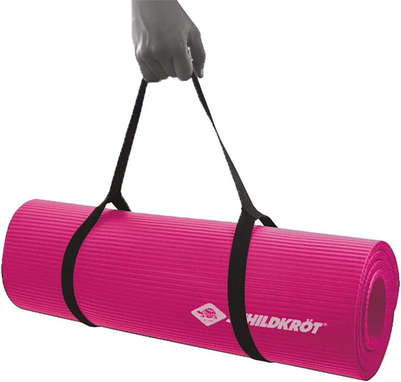 Schildkröt Fitnessmatte, 10 mm, rutschfeste Gymnastikmatte, mit Tragegurt, 185 x 61 x 1,0cm Pink, 96