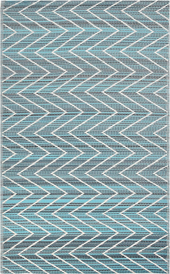 Outdoor Teppich Blau 120 x 180 cm Zickzackmuster Balotra