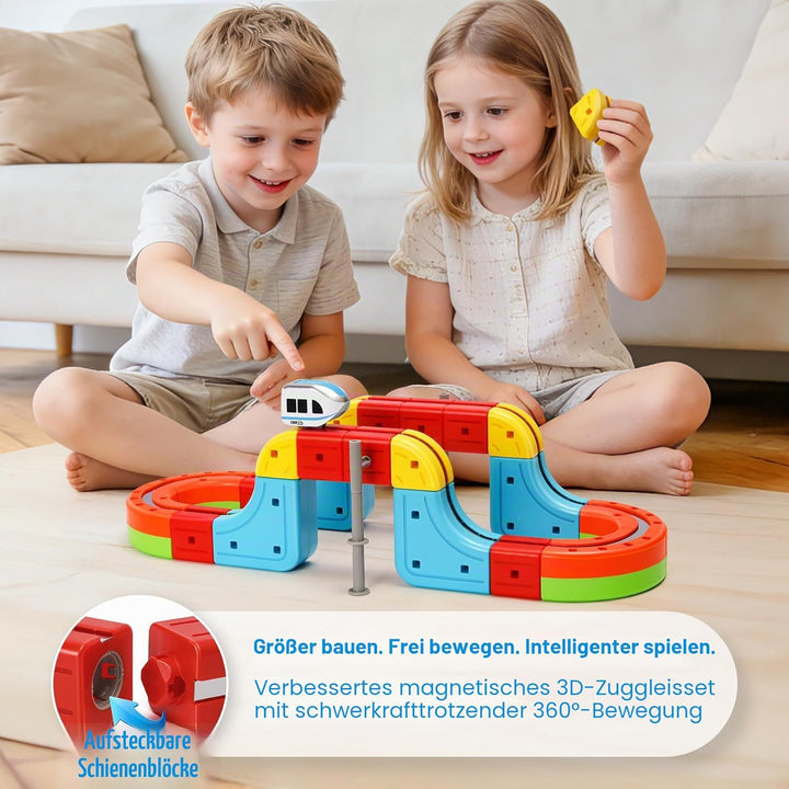 Electric Train Set for Kids with Anti-Gravity Magnetic Floating Tracks, Children's Electric DIY Rail